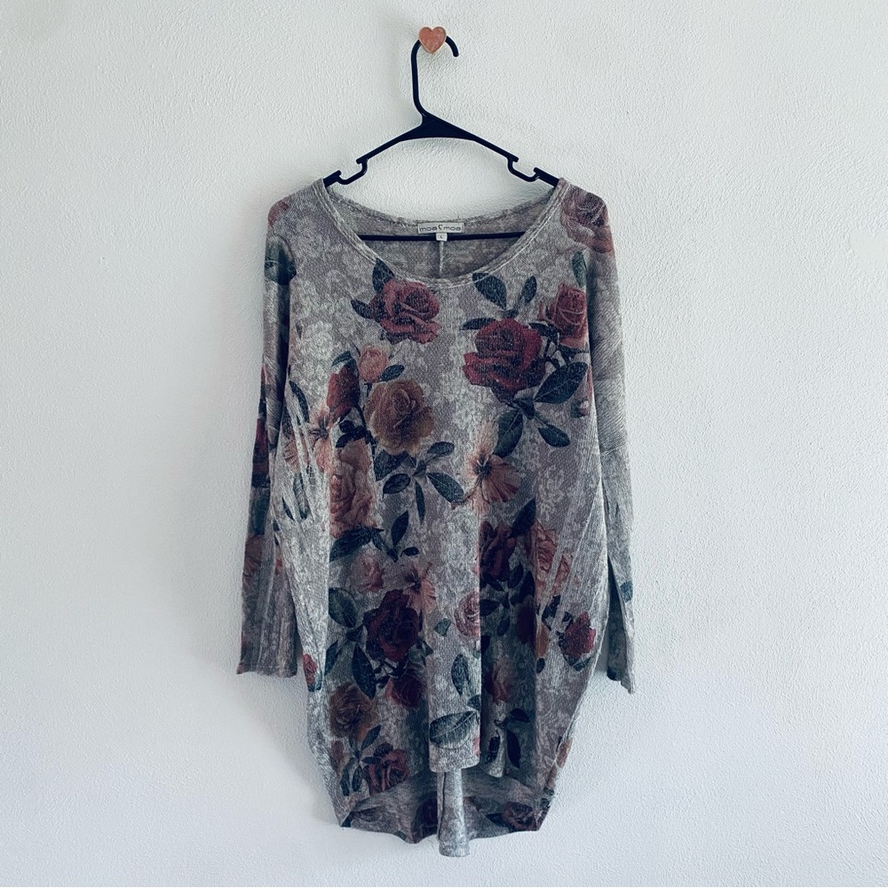 Moa Moa gray floral shirt